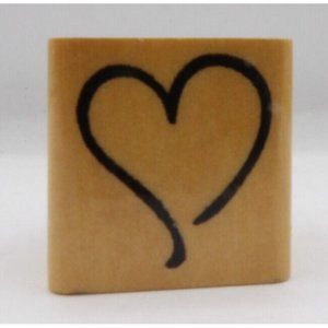 Stamp Wooden Heart Anita's Back Street Inc ©1989 1 3/8" x1 3/8" Made in China